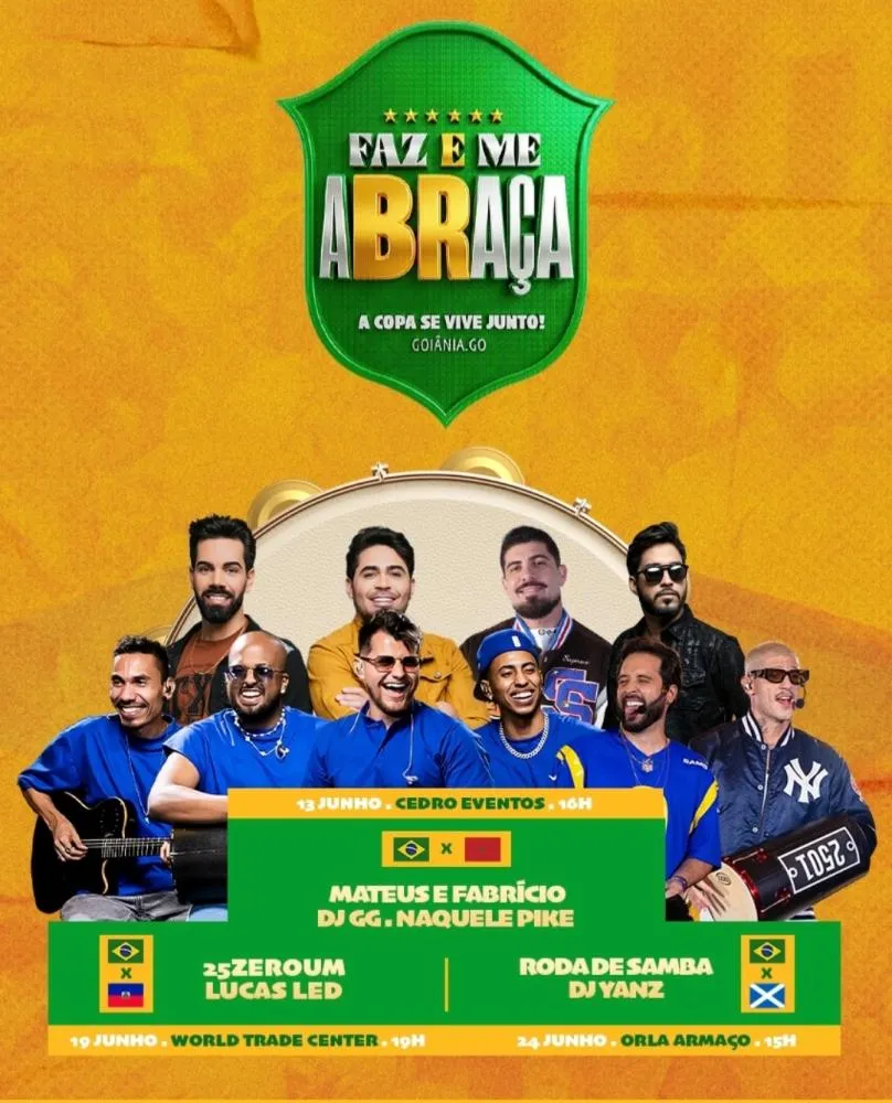 Goiânia terá evento especial para transmissão dos jogos do Brasil na Copa do Mundo 2026